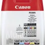 Canon PGI-580/CLI-581 Γνήσιο Πακέτο 5 Μελανιών Εκτυπωτή InkJet Κίτρινο / Κυανό / Ματζέντα / Μαύρο (2078C005)