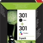HP 301 Γνήσιο Πακέτο 2 Μελανιών Εκτυπωτή InkJet Πολλαπλό (Color) / Μαύρο (N9J72AE)