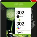 HP 302 Γνήσιο Πακέτο 2 Μελανιών Εκτυπωτή InkJet Μαύρο (X4D37AE)