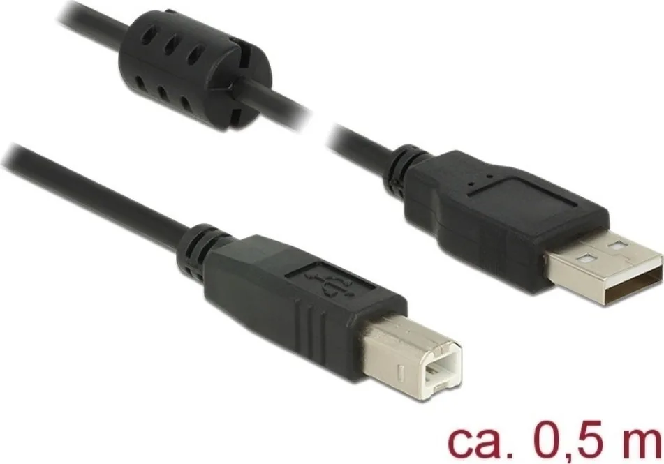 20171211115717_delock_usb_2_0_cable_usb_a_male_usb_b_male_0_5m_84894.jpeg DeLock USB 2.0 Cable USB-A male - USB-B male 0.5m (84894) - Image 1