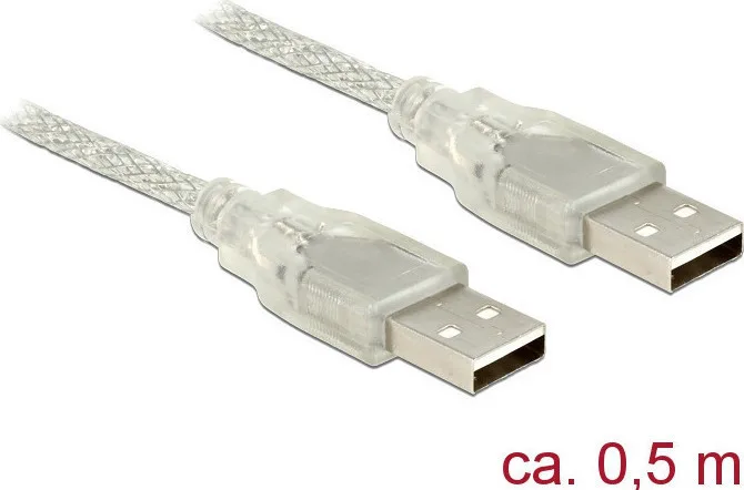 DeLock USB 2.0 Cable USB-A male - USB-A male 0,5m (83886) - Image 1