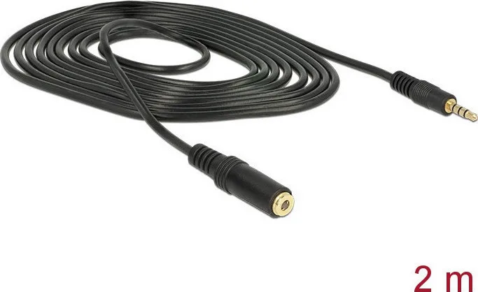 20180102121118_delock_cable_3_5mm_male_3_5mm_female_2m_84667.jpeg DeLock Καλώδιο Ήχου TRRS 3.5mm male - 3.5mm female Μαύρο 2m 84667 - Image 1