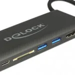 DeLock USB-C Docking Station με HDMI 4K PD Ethernet Μαύρο (87721)