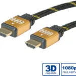 Roline HDMI 1.4 High Speed 1080p 120Hz Braided Cable HDMI male - HDMI male 2m Μαύρο 11.04.5502-20