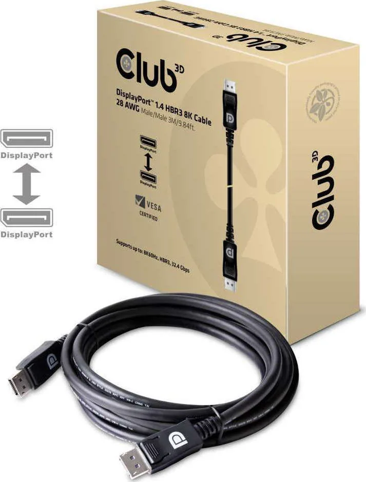 Club3D Cable DisplayPort male - DisplayPort male 3m Μαύρο (CAC-1060) - Image 1