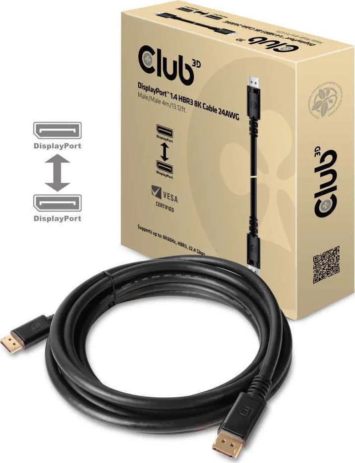 Club3D Cable DisplayPort male - DisplayPort male 4m Μαύρο (CAC-1069B) - Image 1