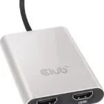 Club3D Μετατροπέας Thunderbolt 3 male σε HDMI 2x female Ασημί 1τμχ CSV-1574