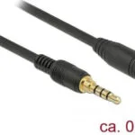 DeLock Καλώδιο Ήχου TRRS 3.5mm male - 3.5mm female Μαύρο 0.5m 85627