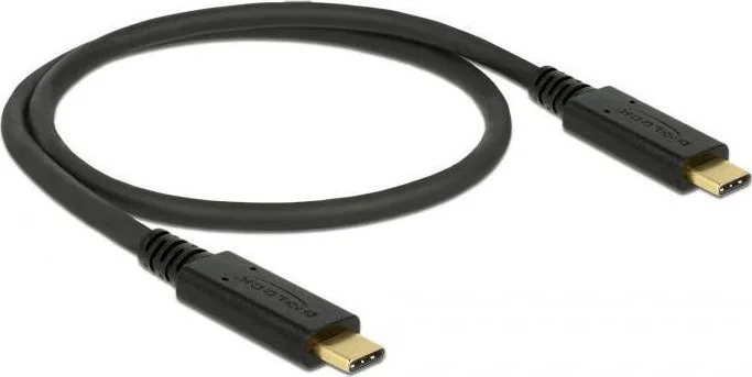 DeLock USB 3.1 Cable USB-C male - USB-C Μαύρο 0.5m 83042 - Image 1