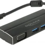 DeLock USB-C Docking Station με Μαύρο (63932)