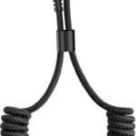Baseus Fish Eye Braided / Spiral USB to Lightning Cable Μαύρο 1m (CALSR-01)