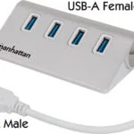 Manhattan IUSB3-HUB767 Hub 4 Θυρών USB 3.0 με σύνδεση USB-A Ασημί 163767