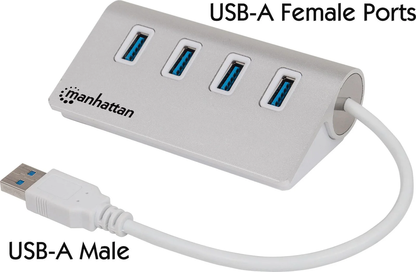 20190515125834_manhattan_4_port_superspeed.jpeg Manhattan IUSB3-HUB767 Hub 4 Θυρών USB 3.0 με σύνδεση USB-A Ασημί 163767 - Image 1