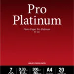 Canon PT-101 Φωτογραφικό Χαρτί Pro Platinum A4 (21x30) 300gr/m² για Εκτυπωτές Inkjet 20 Φύλλα (2768B016)