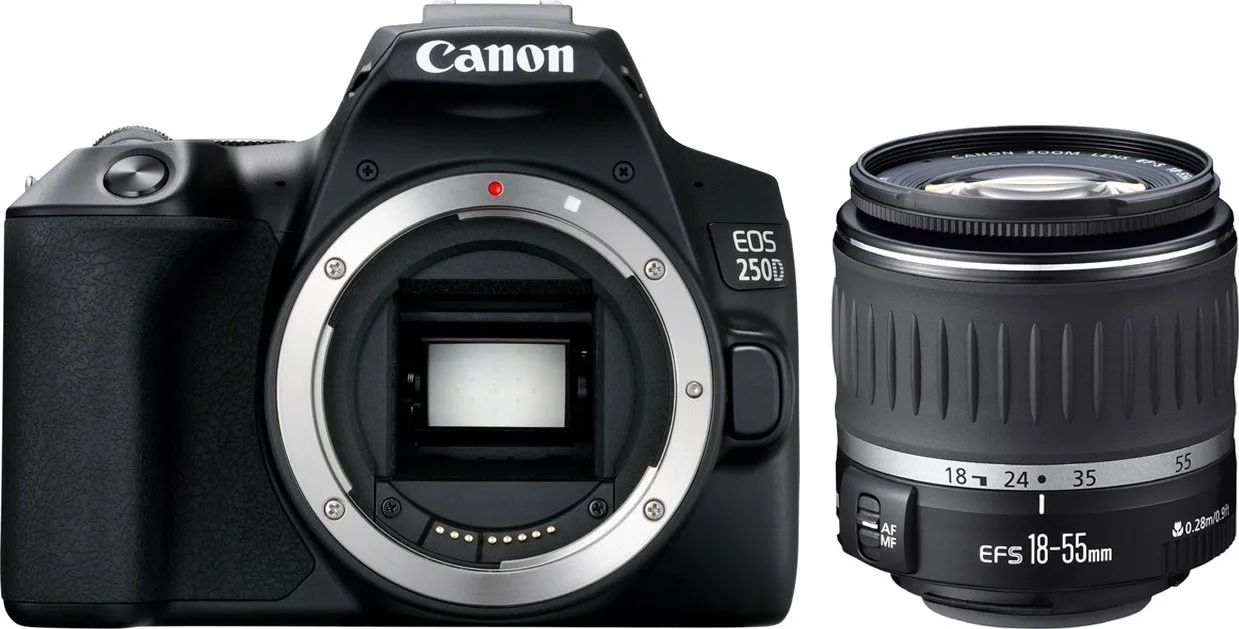 20190614112225_canon_eos_250d_kit_ef_s_18_55mm_f_4_5_6_dc_iii.jpeg Canon DSLR Φωτογραφική Μηχανή EOS 250D Crop Frame Kit (EF-S 18-55mm F4-5.6 DC III) Black - Image 1