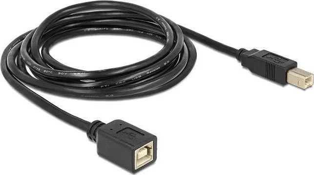 DeLock USB 2.0 Cable USB-B male - USB-B female 2m (83427) - Image 1