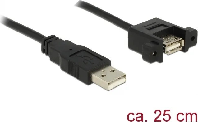DeLock USB 2.0 Cable USB-B male - USB-A female 0.25m (85462) - Image 1