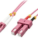 Lindy Καλώδιο Οπτικής Ίνας LC-SC 2m Ροζ 46361