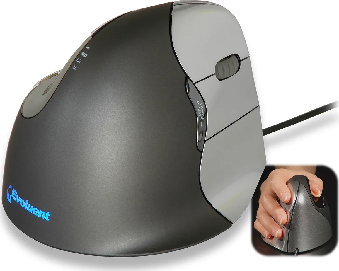 20191122133600_evoluent_verticalmouse_d_medium.jpeg Evoluent VerticalMouse D Medium Ενσύρματο Εργονομικό Ποντίκι Γκρι - Image 1