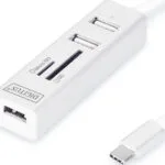 Digitus Card Reader Type-C για SD/microSD Λευκό (DA-70243)