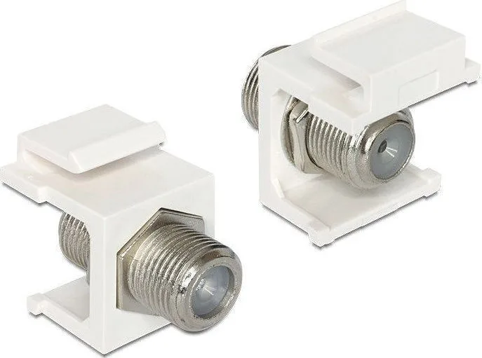 20200115110153_delock_f_connector_female_f_connector_female_86300.jpeg DeLock Keystone F type F F Μετατροπέας F-Connector female σε F-Connector female Λευκό 1τμχ - Image 1