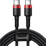 Baseus Cafule Braided USB 2.0 Cable USB-C male - USB-C 100W PD Κόκκινο 2m CATKLF-AL91