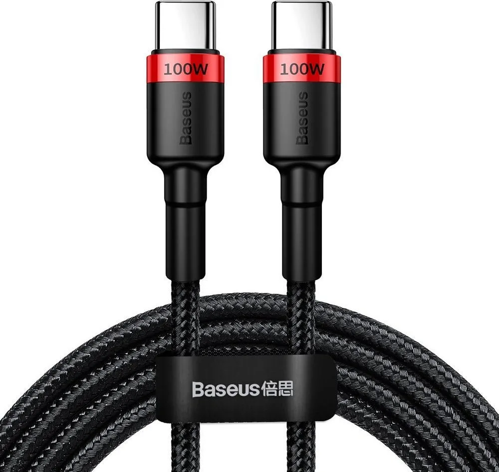 Baseus Cafule Braided USB 2.0 Cable USB-C male - USB-C 100W PD Κόκκινο 2m CATKLF-AL91 - Image 1