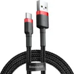 Baseus Cafule Braided USB 2.0 Cable USB-C male - USB-A Μαύρο 1m CATKLF-B91
