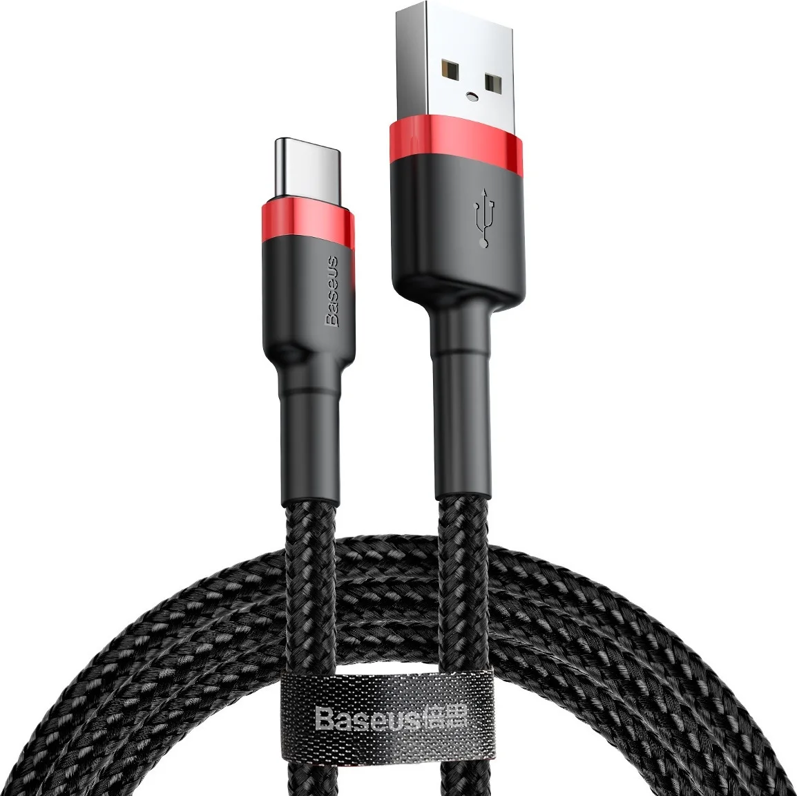 Baseus Cafule Braided USB 2.0 Cable USB-C male - USB-A Μαύρο 1m CATKLF-B91 - Image 1