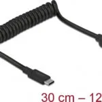 DeLock Spiral USB 3.1 Cable USB-C male - USB-A Μαύρο 1.2m 85349