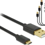 DeLock Regular USB 2.0 to micro USB Cable Μαύρο 0.9m Set (83680)