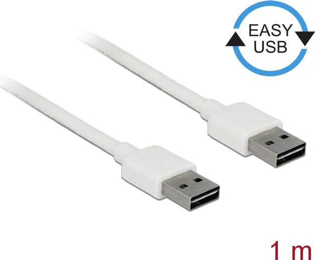 DeLock USB 2.0 Cable USB-A male - USB-A male Λευκό 1m 85193 - Image 1