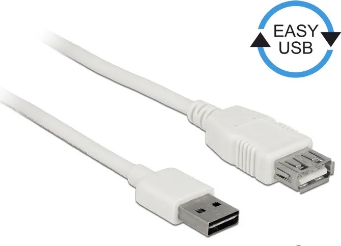 DeLock USB 2.0 Cable USB-A male - USB-A female Λευκό 3m 85201 - Image 1