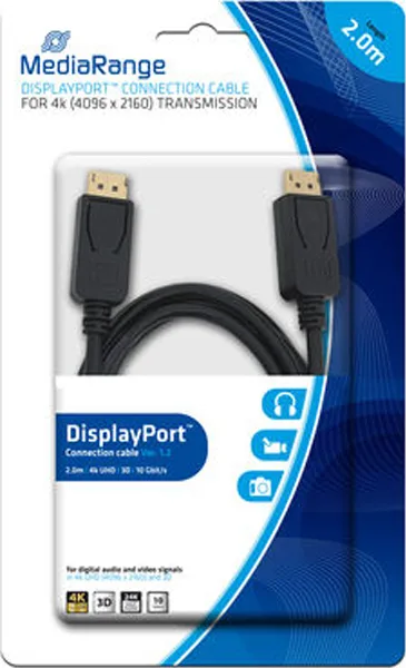 MediaRange Cable DisplayPort male - DisplayPort male 2m (MRCS159) - Image 1