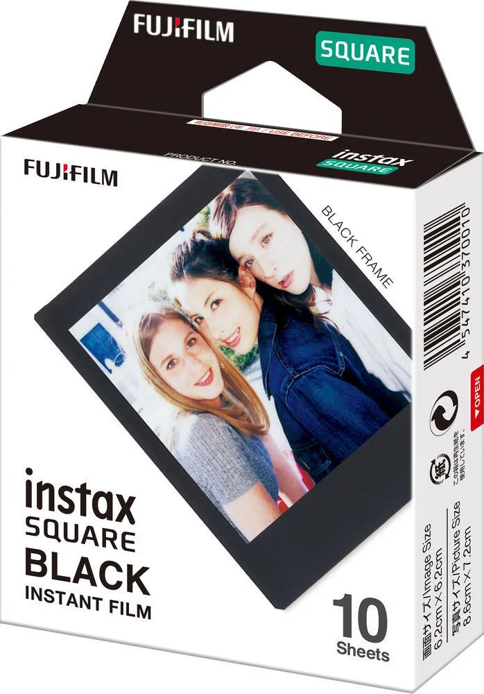 20200402130021_fujifilm_instax_square_black_16576532.jpeg Fujifilm Color Instax Square Instant Φιλμ 16576532 (10 Exposures) Black - Image 1