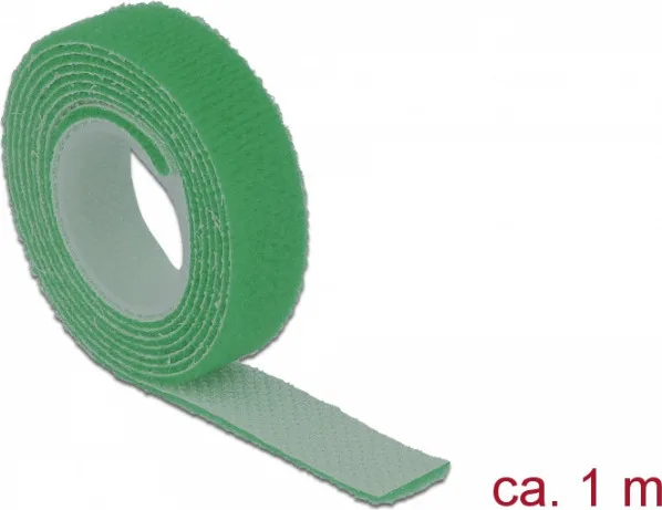 DeLock Hook & Loop Green Αυτοκόλλητη Ταινία Χριτς Χρατς Πράσινη 1mx13mm 18725 - Image 1
