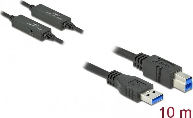 DeLock USB 3.1 Cable USB-B male - USB-A male Μαύρο 10m 85380 - Image 1
