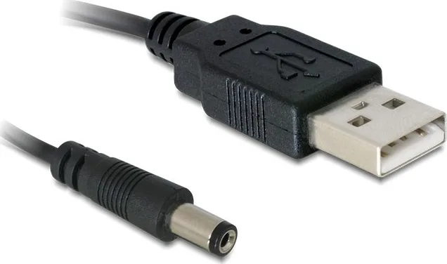 20200715093242_delock_cable_usb_a_male_dc_5_5_x_2_1mm_mayro_1m_82197.jpeg DeLock Cable USB-A male - DC 5.5 x 2.1mm Μαύρο 1m (82197) - Image 1