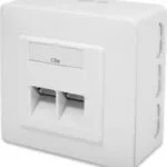 Digitus Διπλή Εξωτερική Πρίζα Δικτύου RJ45 Τύπου Cat5 σε Λευκό Χρώμα DN-9002-N