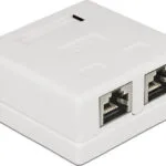 DeLock Διπλή Εξωτερική Πρίζα Δικτύου RJ45 Τύπου Cat6 σε Λευκό Χρώμα 86269