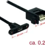 DeLock USB 2.0 Cable USB-A female - micro USB-B female Μαύρο 0.25m (85109)