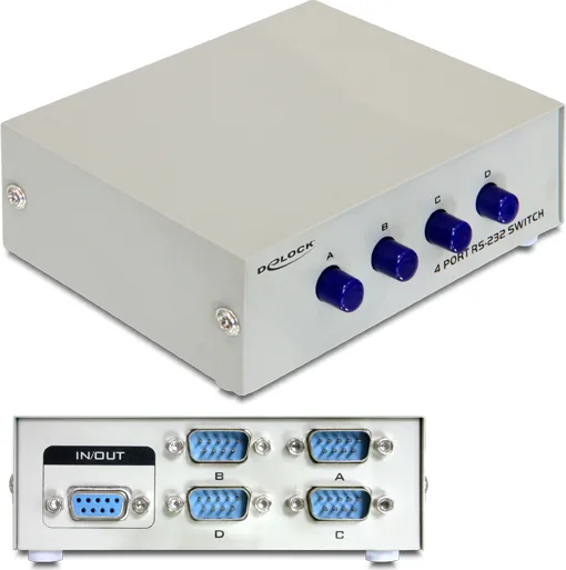 DeLock Serial Switch RS-232 / RS-422 / RS-485 4-port - Image 1