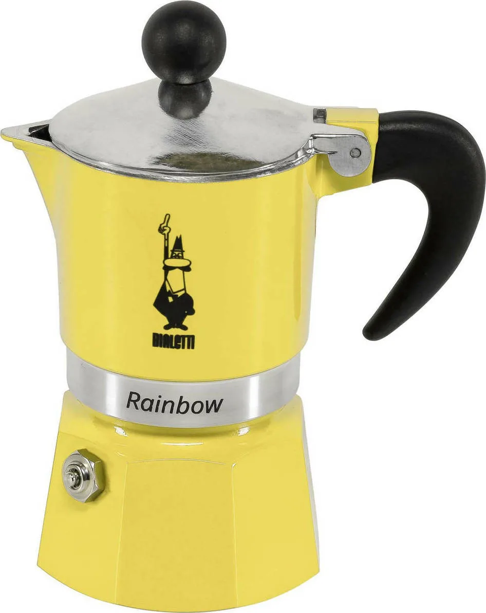 20200803171011_bialetti_rainbow_yellow_1cups.jpeg Bialetti Rainbow Μπρίκι Espresso 1cups Κίτρινο 0004981 - Image 1