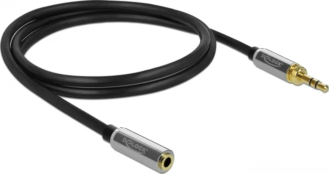 DeLock Καλώδιο Ήχου 3.5mm male - 3.5mm female Μαύρο 5m με Επίχρυσους Ακροδέκτες 85783 - Image 1