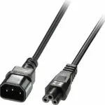 Lindy Επεκτασης C5 C14 2m 30341 IEC C14 - IEC C5 Cable 2m Μαύρο 30341