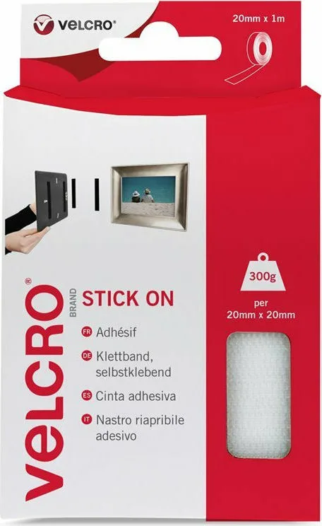 20200914162028_velcro_tainia_chrits_chrats_stick_on_white_20mm_x_1m.jpeg Velcro Stick Οn White Αυτοκόλλητη Ταινία Χριτς Χρατς Λευκή 1mx20mm - Image 1