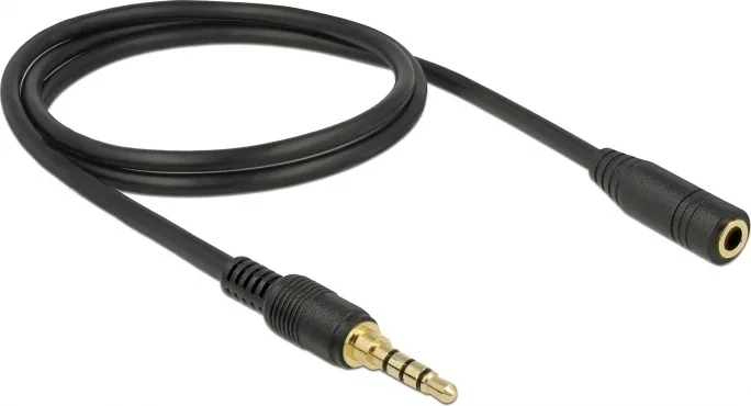 20200916162655_delock_cable_3_5mm_male_3_5mm_female_1m_85629.jpeg DeLock Καλώδιο Ήχου TRRS 3.5mm male - 3.5mm female Μαύρο 1m 85629 - Image 1