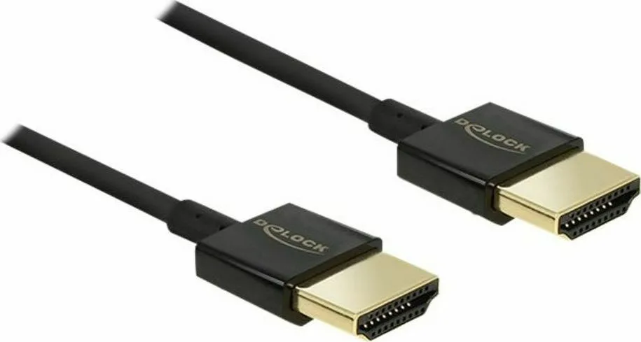 DeLock HDMI 2.0 Premium High Speed 4K 60Hz HDR Cable HDMI male - HDMI male 2m Μαύρο 84773 - Image 1