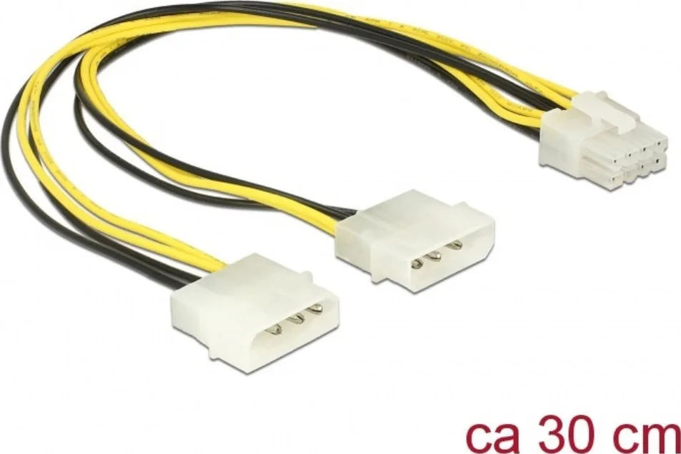 DeLock 4-Pin Molex - 8-Pin EPS Cable 0.3m Πολύχρωμο 85453 - Image 1