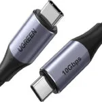 Ugreen Braided USB 3.1 Cable USB-C male - USB-C 100W PD Μαύρο 1m 80150